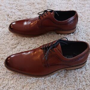 Stacy Adams Men's Size 11M Brown Cognac Memory Foam Lace-Up Dress Shoes